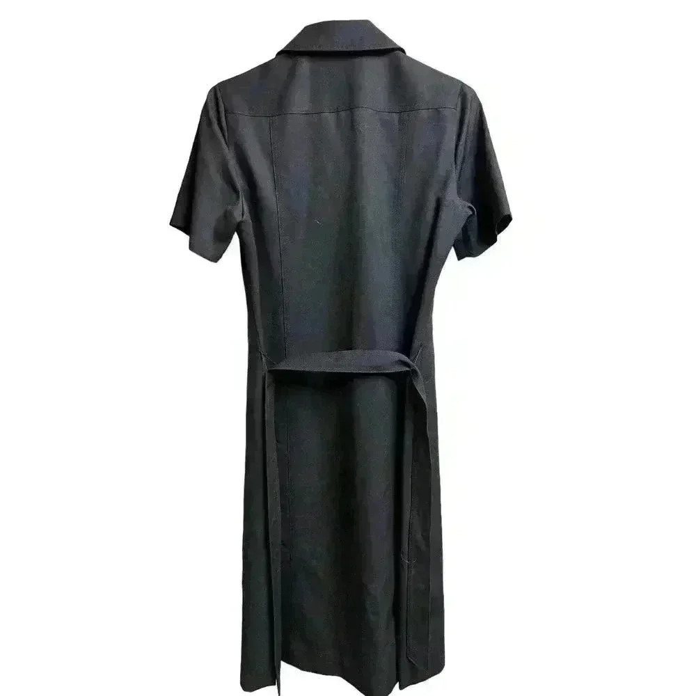 Pendleton Black Shift Belted Dress 100% Virgin Wool Career Fully Lined - Picture 12 of 14